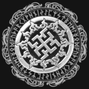 Фотография кулона с изображением символа Духобор